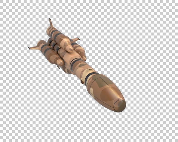 Rakete isoliert auf dem hintergrund 3d-rendering-illustration