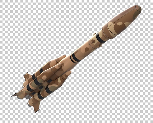 PSD rakete isoliert auf dem hintergrund 3d-rendering-illustration