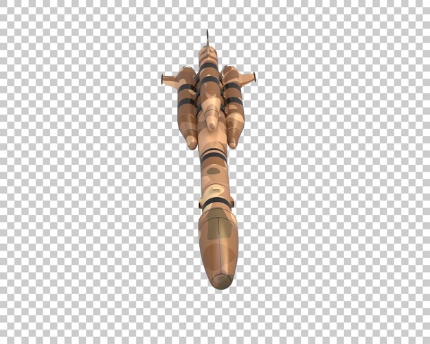 Rakete isoliert auf dem Hintergrund 3D-Rendering-Illustration