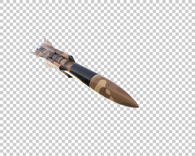 Rakete isoliert auf dem Hintergrund 3D-Rendering-Illustration