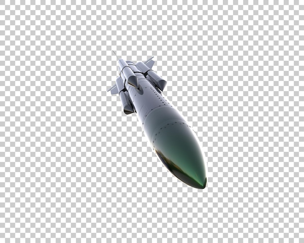 PSD rakete isoliert auf dem hintergrund 3d-rendering-illustration