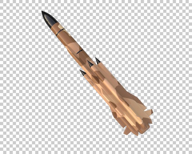 Rakete isoliert auf dem Hintergrund 3D-Rendering-Illustration