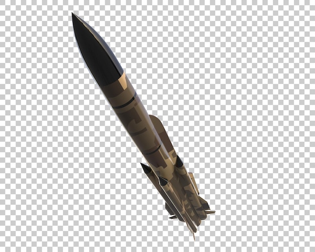 Rakete isoliert auf dem Hintergrund 3D-Rendering-Illustration