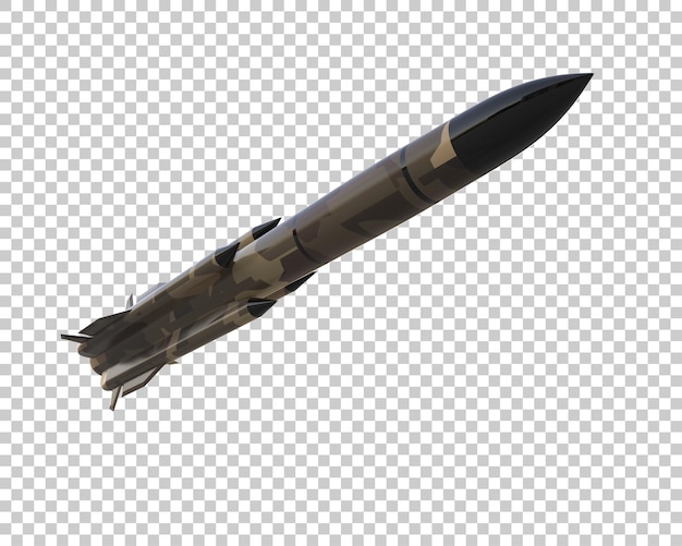 PSD rakete isoliert auf dem hintergrund 3d-rendering-illustration