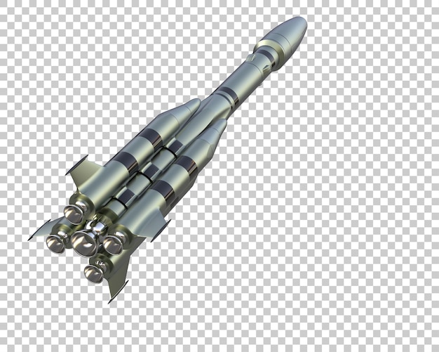 Rakete isoliert auf dem Hintergrund 3D-Rendering-Illustration