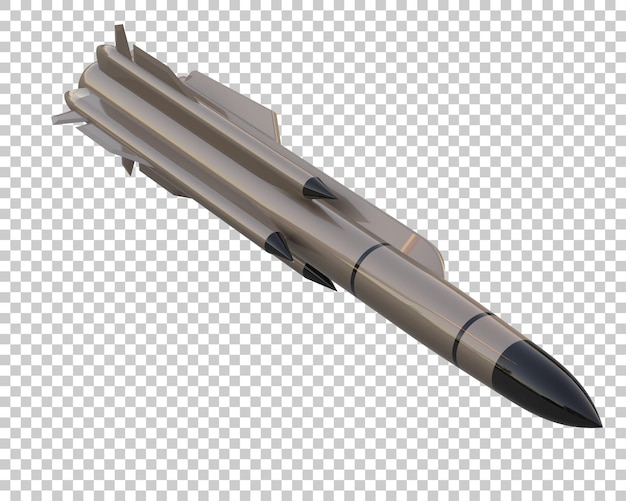 PSD rakete isoliert auf dem hintergrund 3d-rendering-illustration