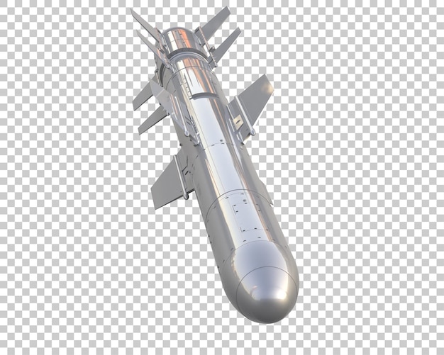 Rakete isoliert auf dem Hintergrund 3D-Rendering-Illustration
