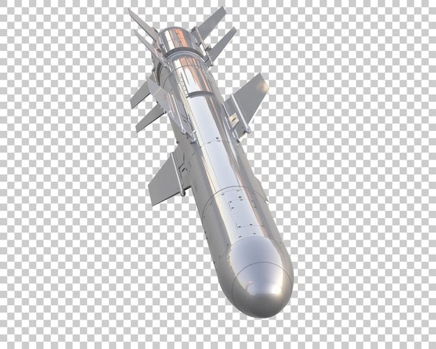 PSD rakete isoliert auf dem hintergrund 3d-rendering-illustration