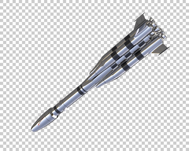 Rakete isoliert auf dem Hintergrund 3D-Rendering-Illustration