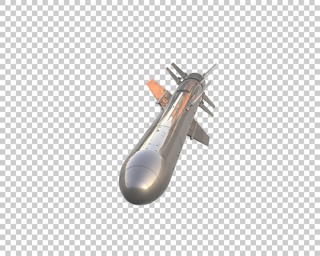 PSD rakete isoliert auf dem hintergrund 3d-rendering-illustration