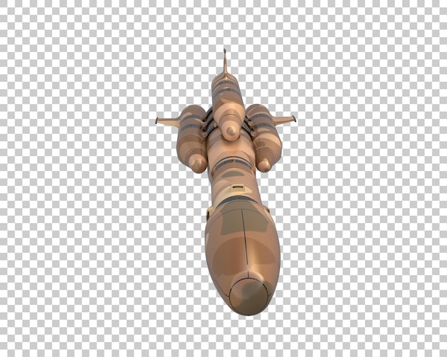 Rakete isoliert auf dem Hintergrund 3D-Rendering-Illustration