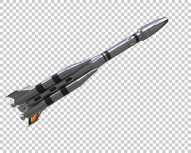 Rakete isoliert auf dem hintergrund 3d-rendering-illustration