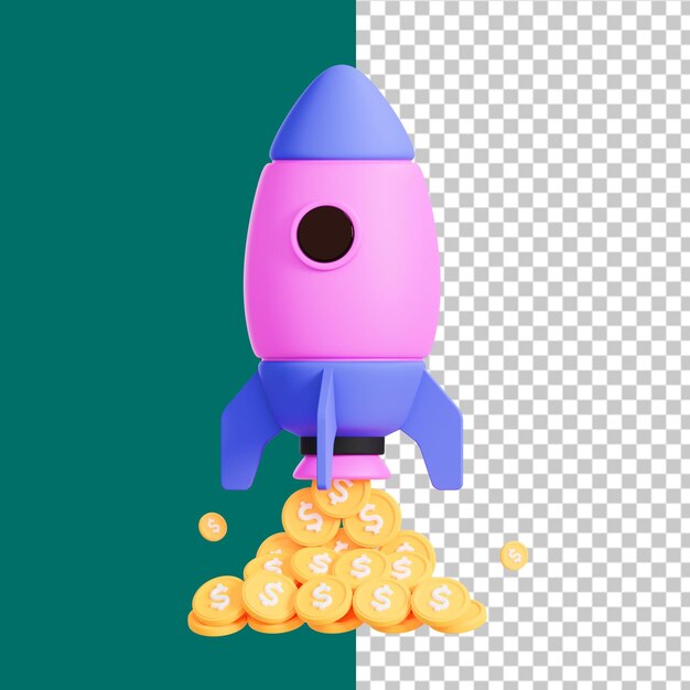 Raketengeld 3D-Illustration