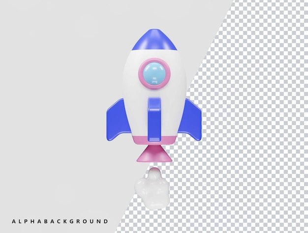 Raketensymbol 3d rendern