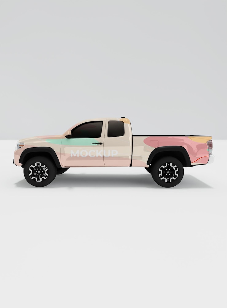 PSD rally car mockup design