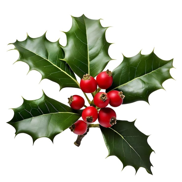PSD rama de bayas de acebo de navidad