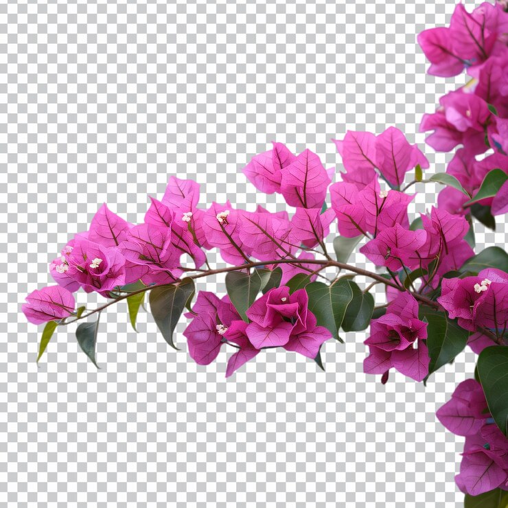 PSD una rama de bougainvillea rosada aislada