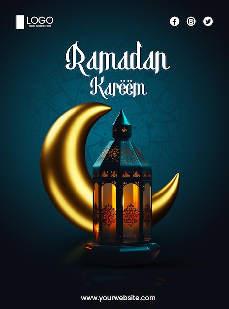 PSD ramadã kareem mubarak mês islâmico de ramadã