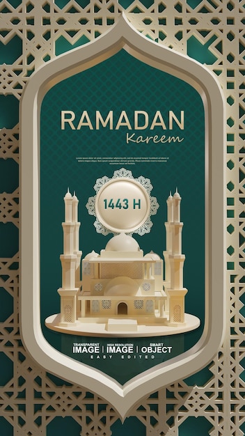 PSD ramadan banner moschee mit transparentem bild