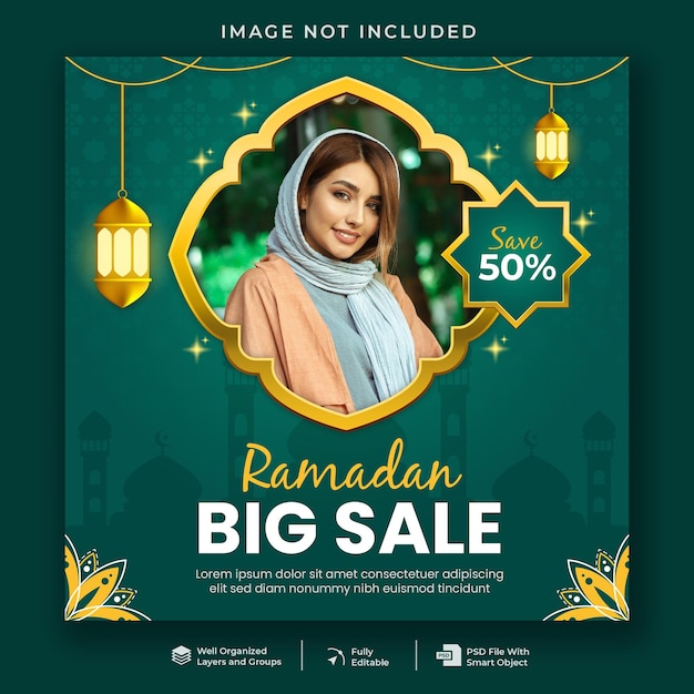 Ramadan Big Sale Social Media Post Vorlage