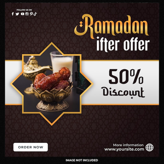 Ramadan Design del modello di post per la promozione dei social media