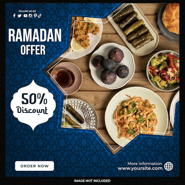 Ramadan Design del modello di post per la promozione dei social media