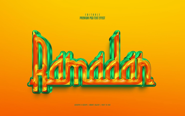 PSD ramadán efecto de texto psd premium completamente editable