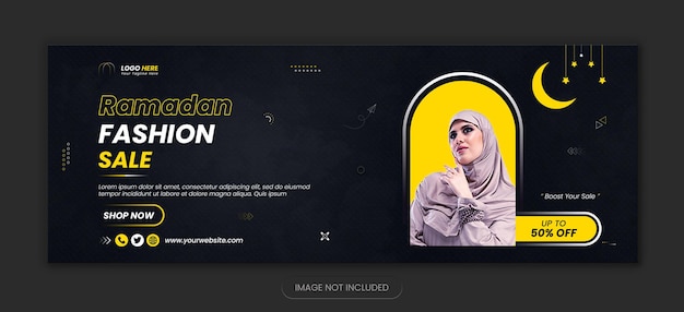 Ramadan fashion sale nueva portada de facebook y plantilla de diseño de redes sociales