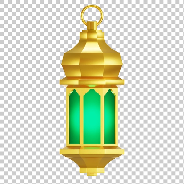 Ramadan goldene helle Laterne 3D-Stil