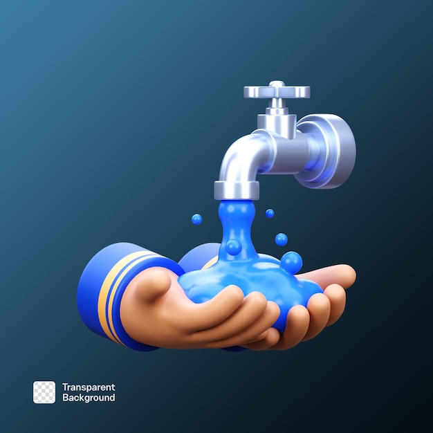 Ramadán Hand Guesture Ilustración en 3D plantilla PNG