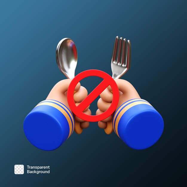 Ramadán Hand Guesture Ilustración en 3D plantilla PNG