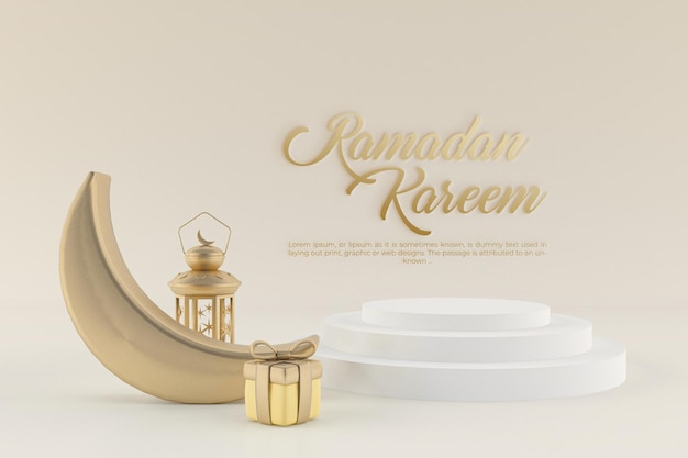 ramadán islámico y fondo dorado