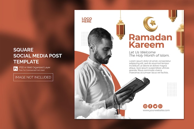 Ramadan islamische social media post square web-banner-vorlage