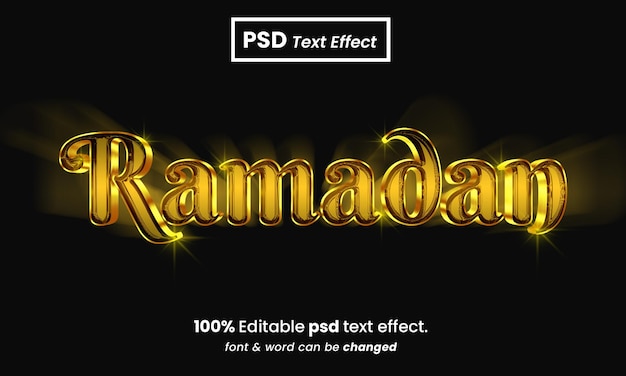 Ramadan kareem 3d-bearbeitbarer ramadan-texteffekt