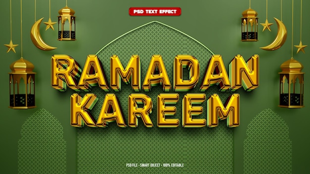 Ramadan kareem 3D bearbeitbarer Texteffekt