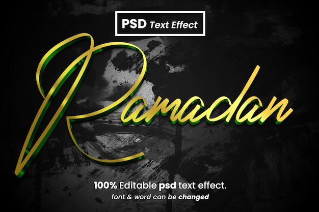 PSD ramadan kareem 3d bearbeitbarer texteffekt