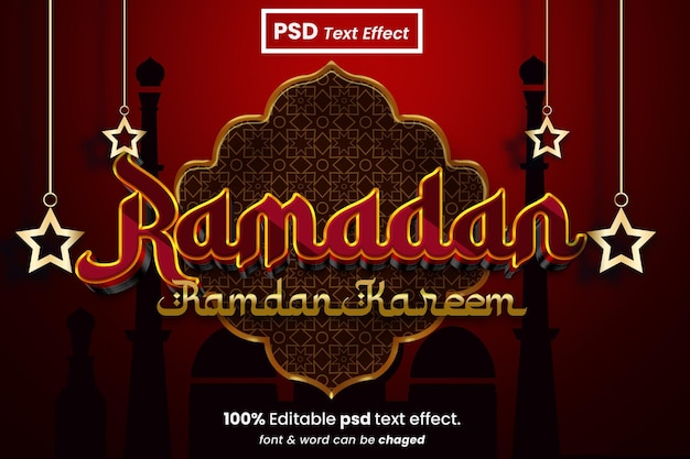 Ramadan Kareem arabisch-islamische 3D-bearbeitbare Texteffekte