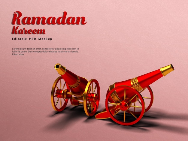 Ramadan kareem background mockup 3D rendering