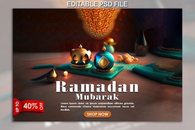 PSD ramadan kareem banner design für soziale medien post photoshop datei