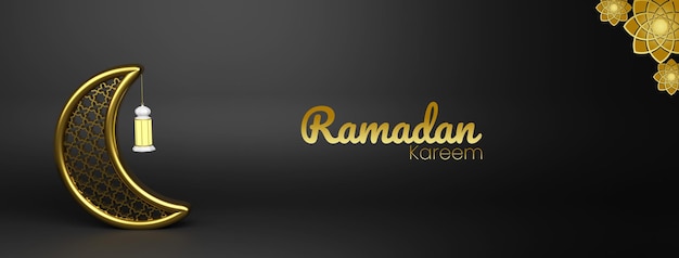 Ramadán kareem banner ilustrador 3d