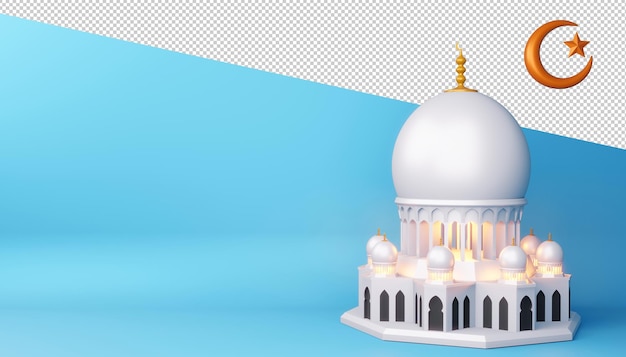 Ramadan kareem design in 3d-rendering