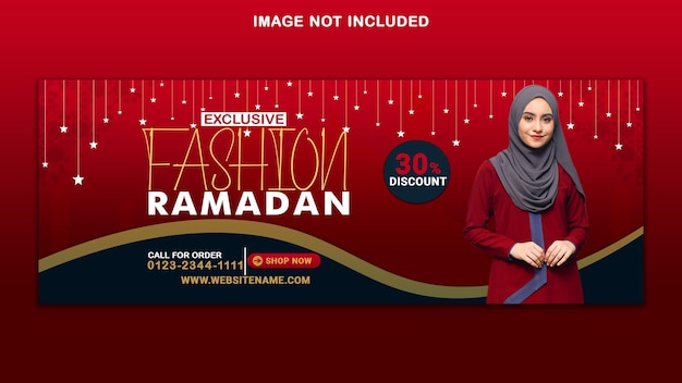 PSD ramadan kareem diseño exclusivo de banner de venta de moda y plantilla de portada de facebook psd premium