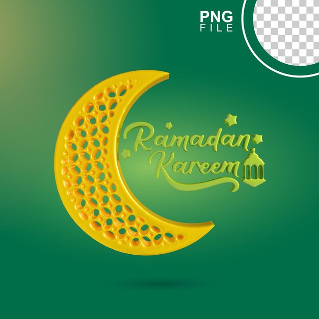 Ramadan Kareem Diseño de la luna en 3D