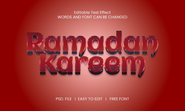 Ramadán Kareem efecto de texto PSD