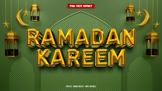 PSD ramadan kareem effet de texte modifiable en 3d