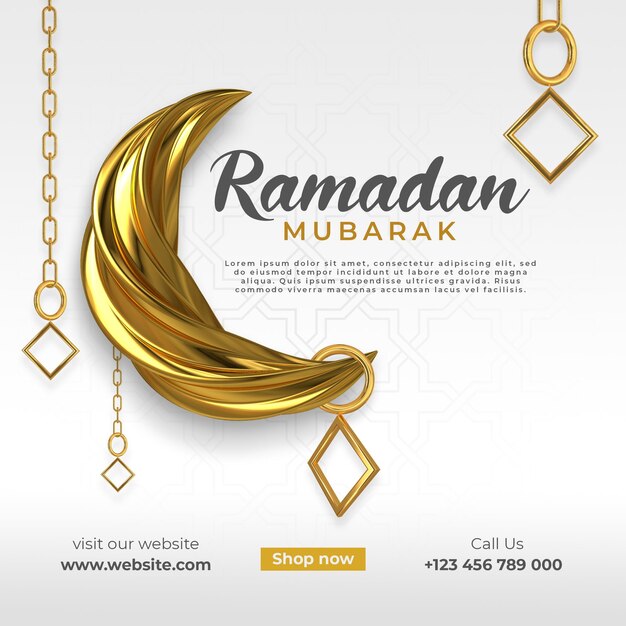 Ramadan kareem y eid mubarak son festivales islámicos tradicionales y religiosas en las redes sociales.