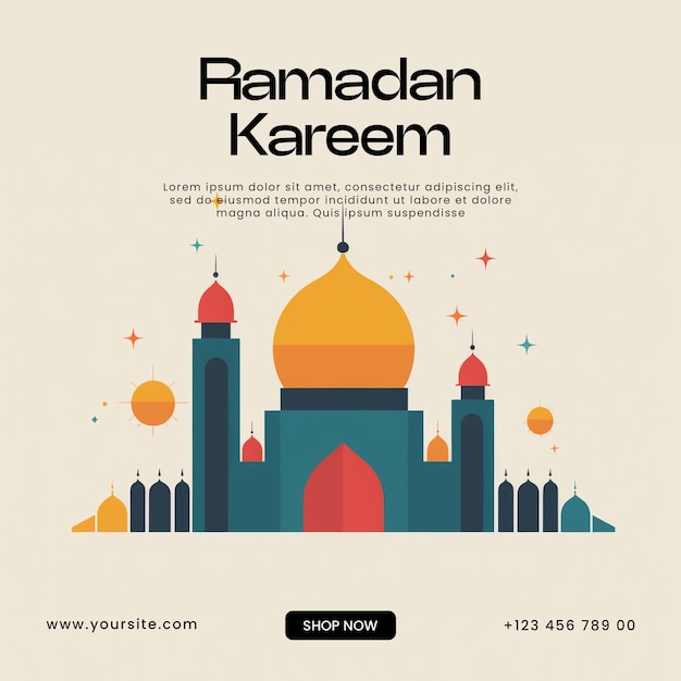 Ramadan kareem festival islâmico modelo de design de postagem de mídia social