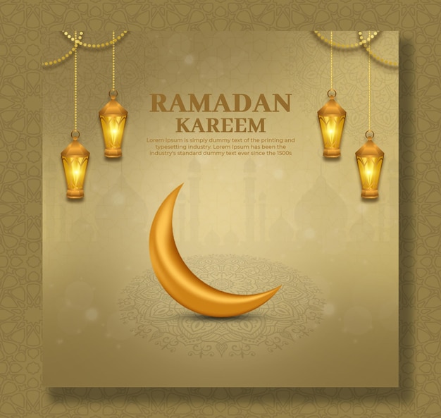 Ramadan kareem festival islámico tradicional diseño de fondo de banner de redes sociales religiosas