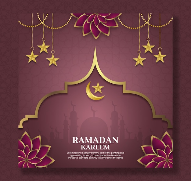 Ramadan kareem festival islámico tradicional diseño de fondo de banner de redes sociales religiosas