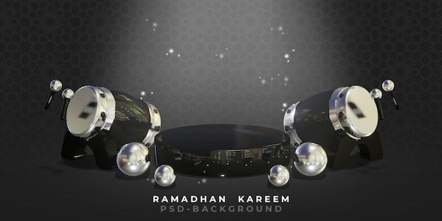 Ramadán kareem fondo islámico 3d render